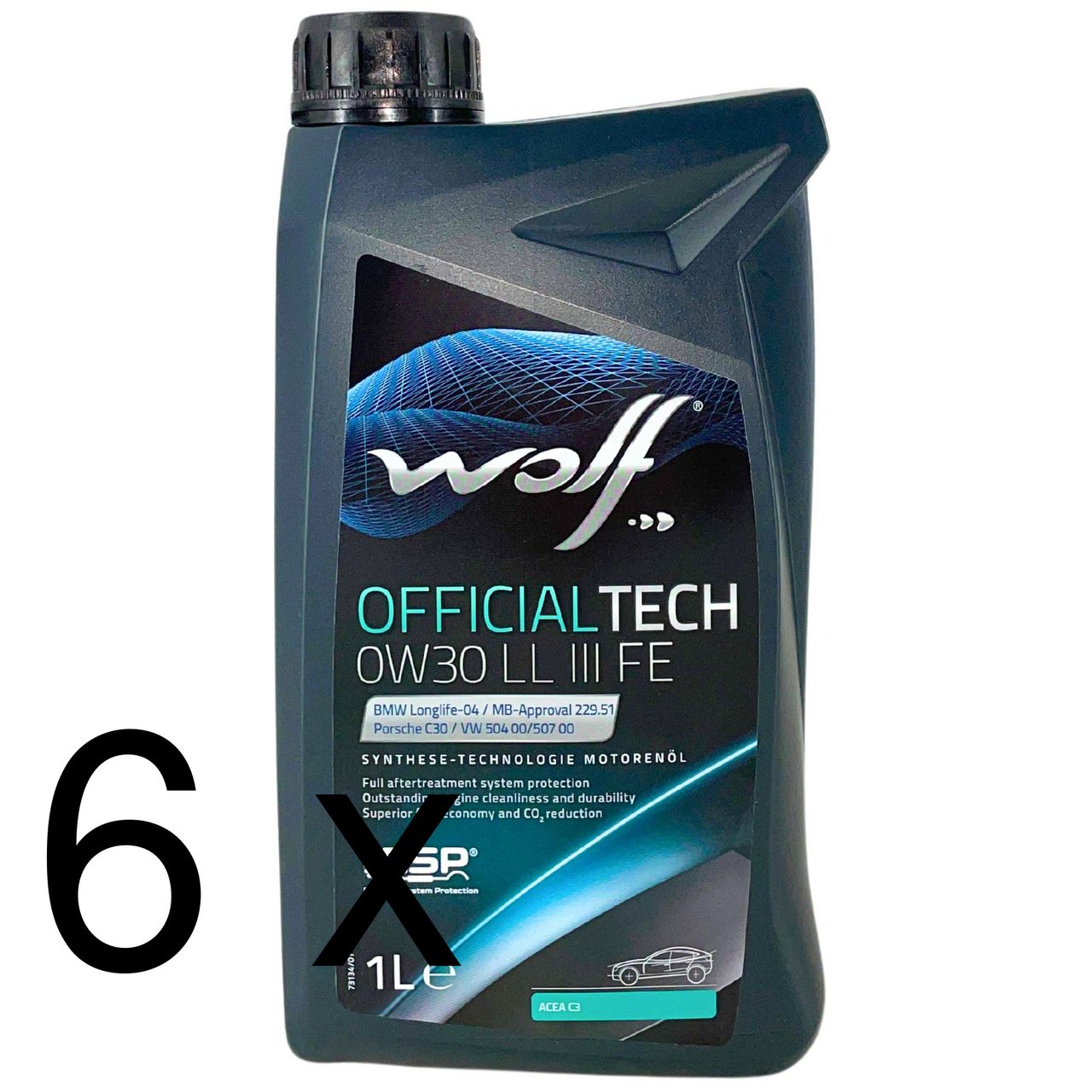 Wolf OfficialTech 0W-30 LL III FE 6x1 Liter