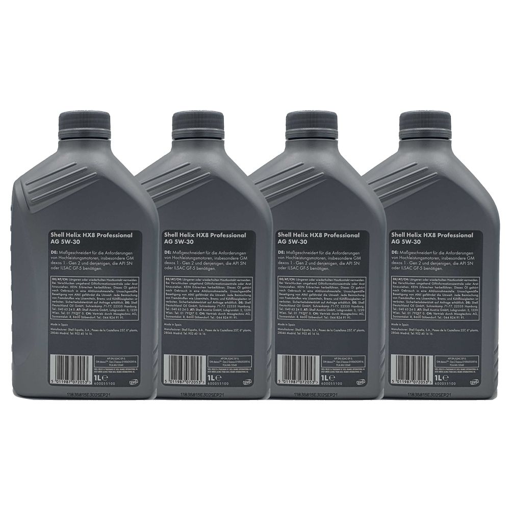 Shell Helix HX8 Professional AG 5W-30 4x1 Liter