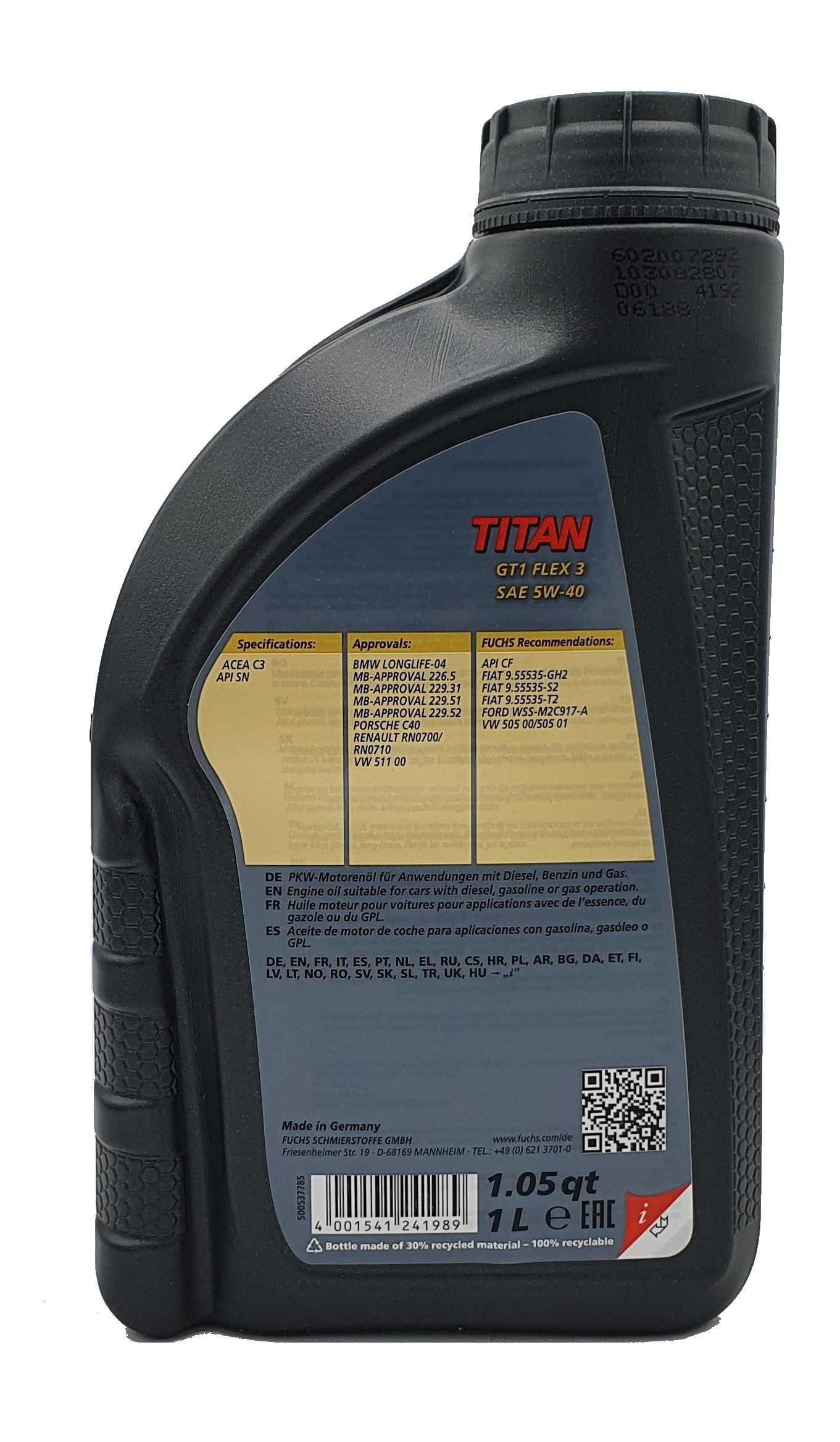Fuchs Titan GT1 Flex 3 5W-40 1 Liter