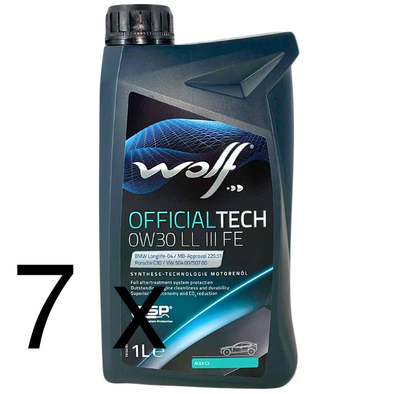 Wolf OfficialTech 0W-30 LL III FE 7x1 Liter