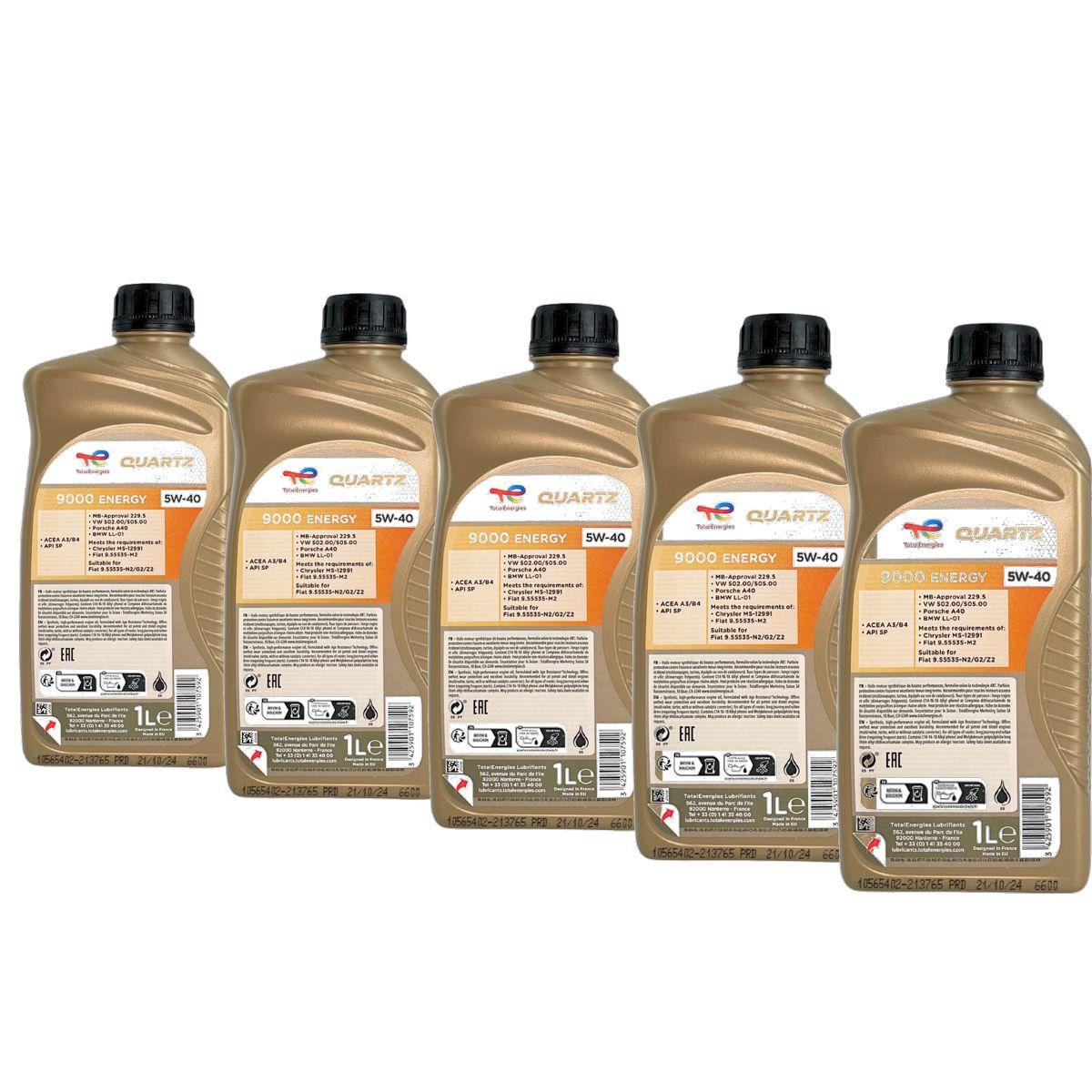 Total Quartz 9000 Energy 5W-40 5x1 Liter