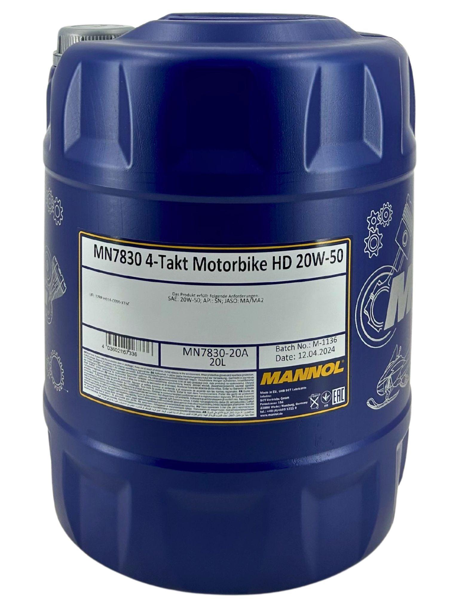 Mannol 4-Takt Motorbike HD 20W-50 20 Liter