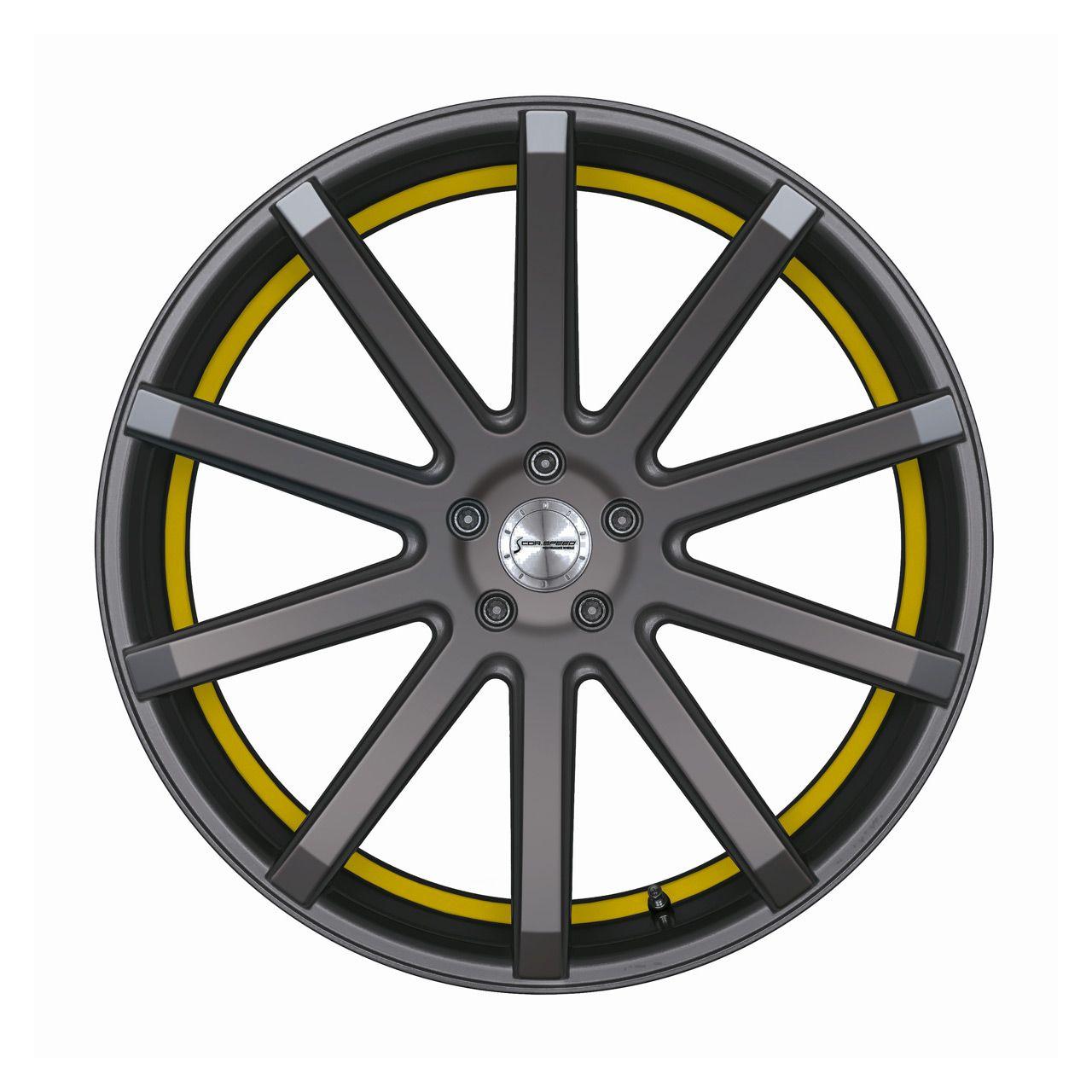 CORSPEED DEVILLE Gunmetal/ undercut Color Trim gelb 8.5Jx19 5x112 ET35