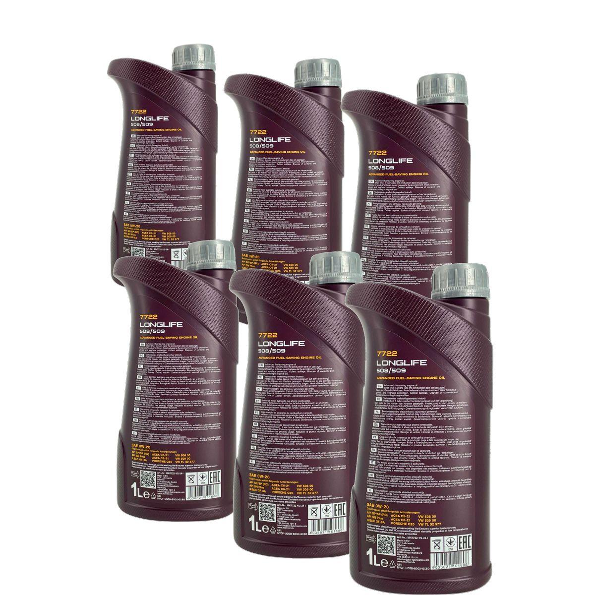 Mannol Longlife 508/509 0W-20 6x1 Liter