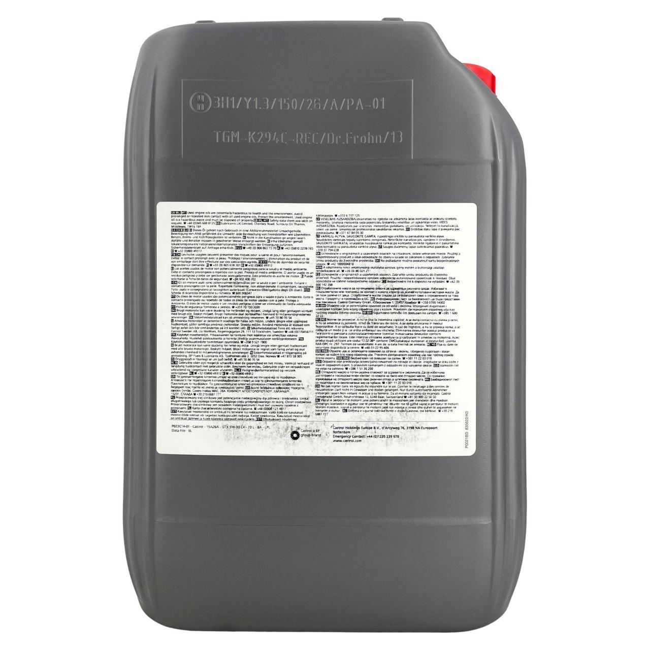Castrol GTX 5W-30 C4 20 Liter