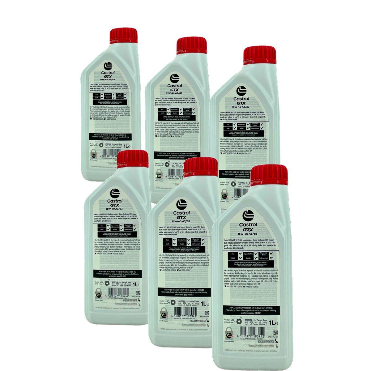Castrol GTX 15W-40 A3/B3 6x1 Liter