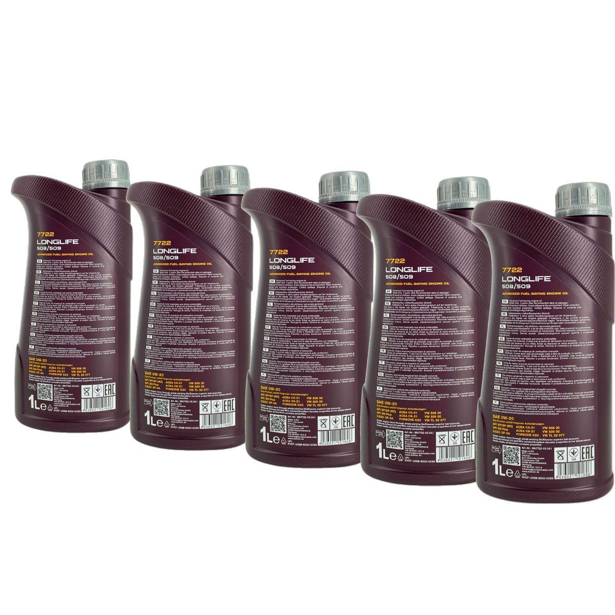 Mannol Longlife 508/509 0W-20 5x1 Liter