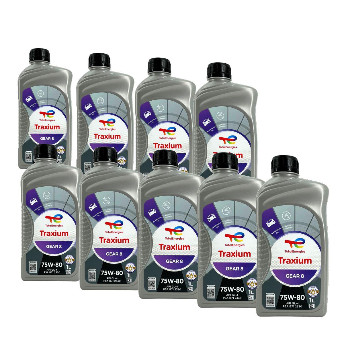 Total Traxium Gear 8 75W-80 9x1 Liter
