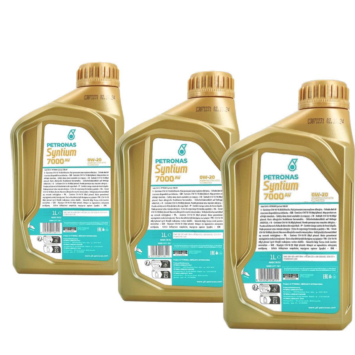Petronas Syntium 7000 AV 0W-20 3x1 Liter