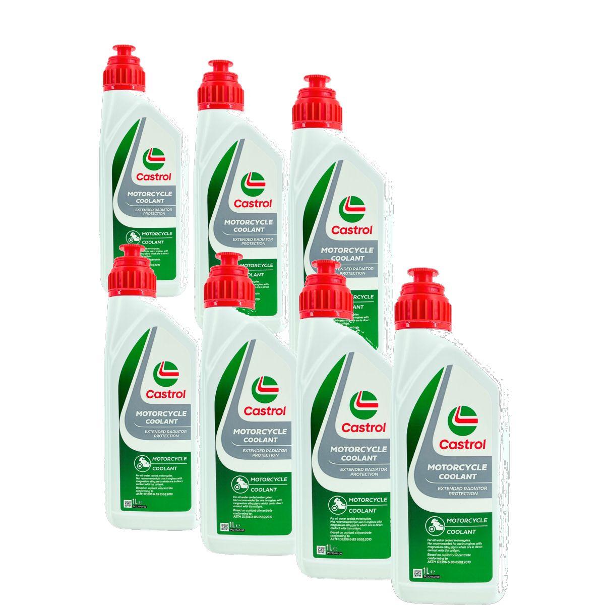 Castrol Motorcycle Coolant Kühlerfrostschutz (-24 °C) gebrauchsfertig für Motorräder 7x1 Liter