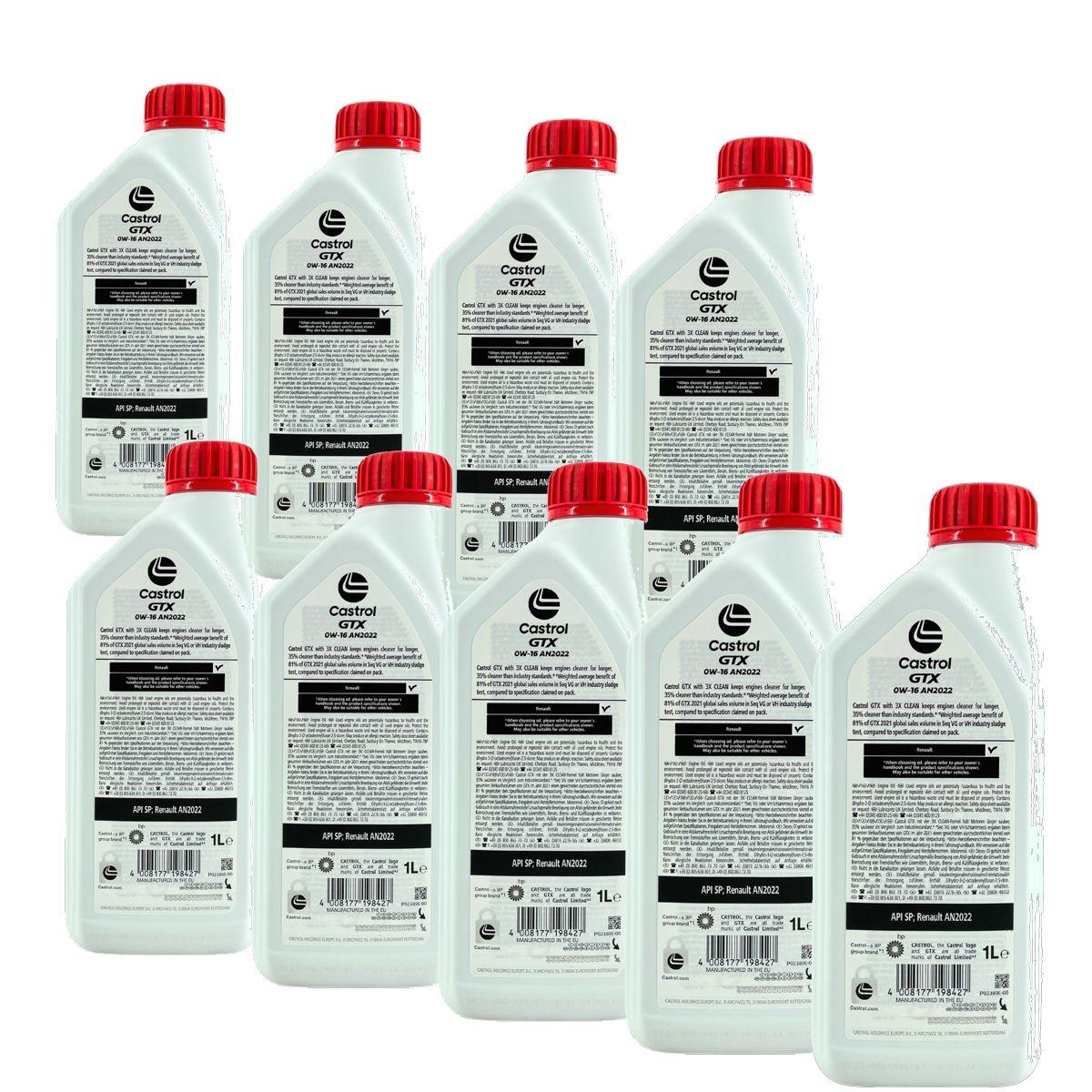 Castrol GTX 0W-16 AN2022 9x1 Liter