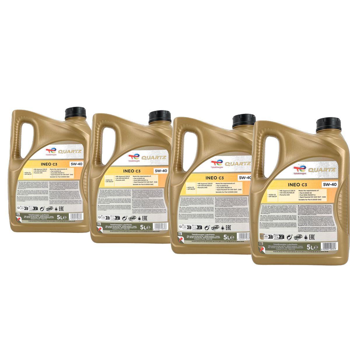 Total Quartz Ineo C3 5W-40 4x5 Liter