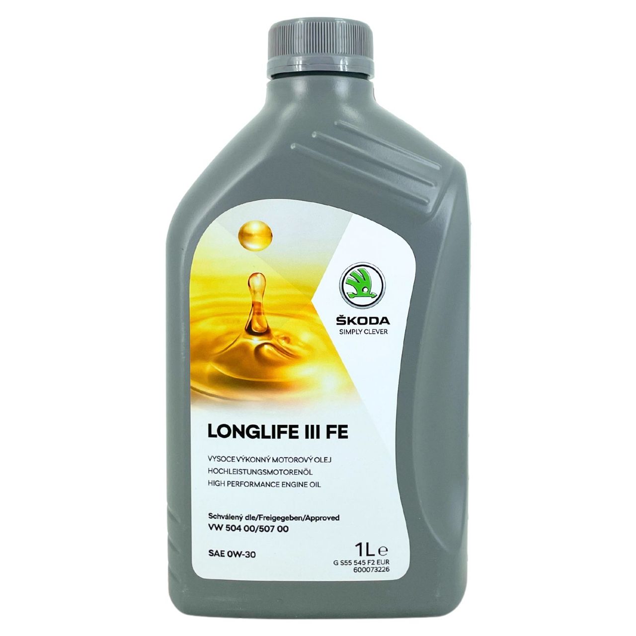 Original Skoda LongLife III/3 FE SAE 0W-30 504.00 / 507.00 1 Liter Original Skoda LongLife III/3 FE SAE 0W-30 504.00 / 507.00 1 Liter