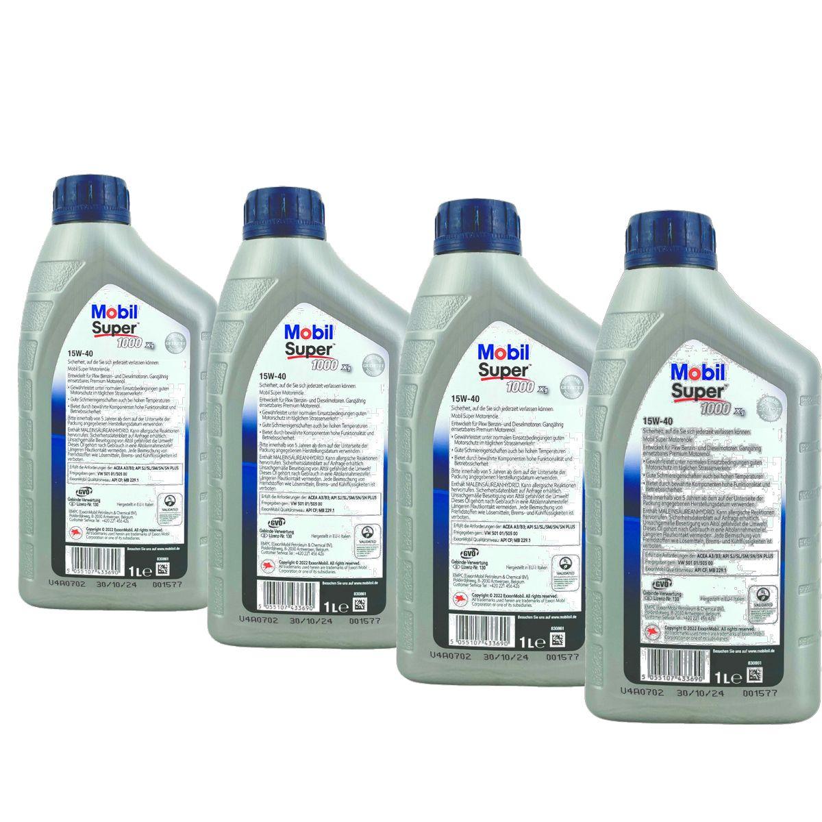 Mobil Super 1000 X1 15W-40 4x1 Liter
