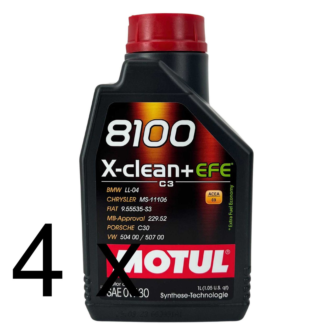 Motul 8100 X-Clean + EFE 0W-30 4x1 Liter