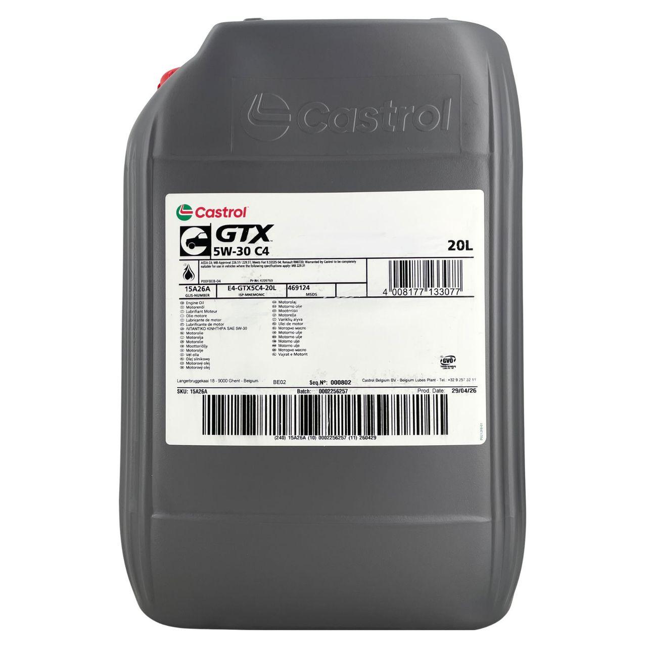 Castrol GTX 5W-30 C4 20 Liter