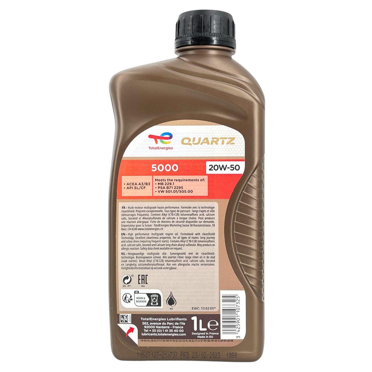 Total Quartz 5000 20W-50 1 Liter