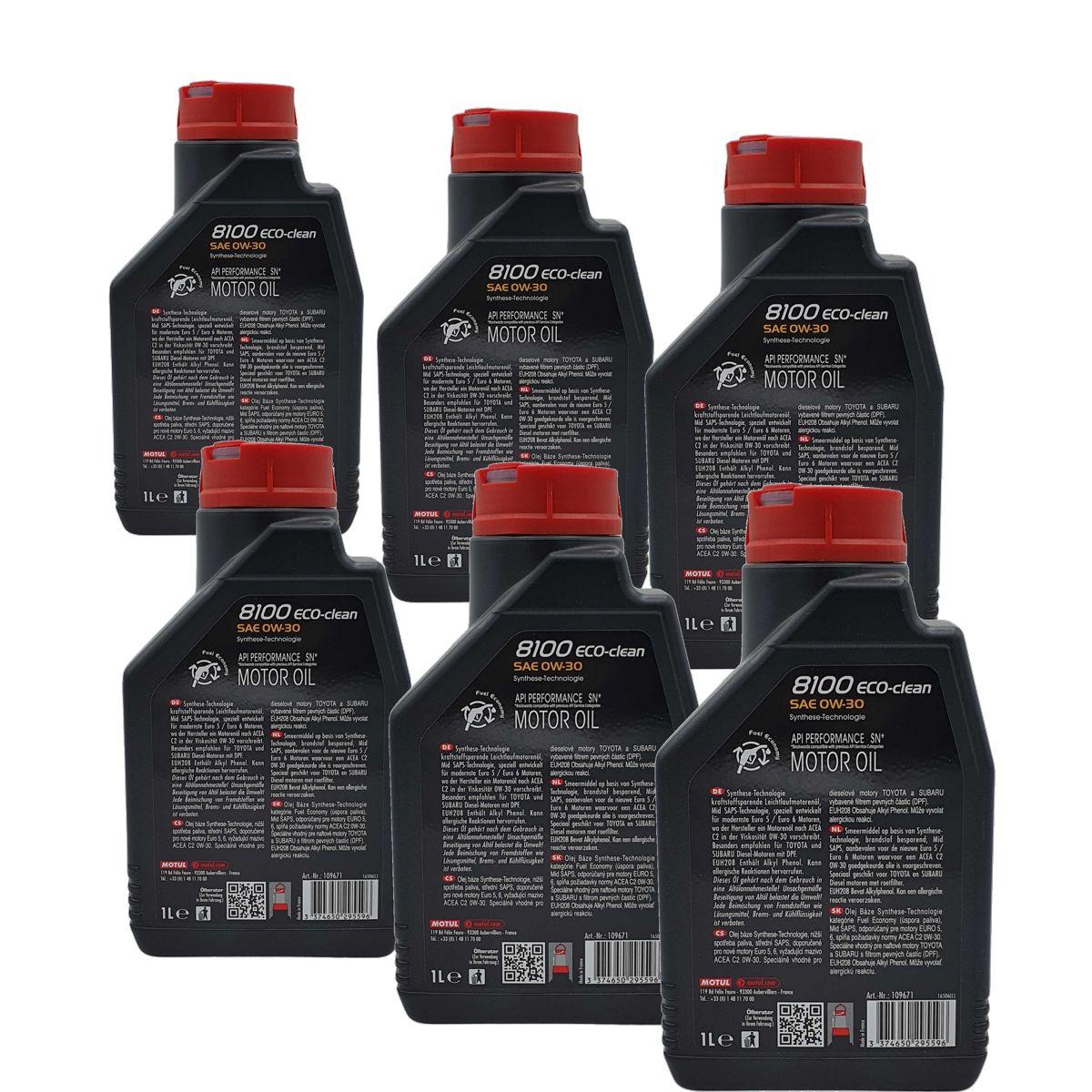 Motul 8100 Eco-clean 0W-30 6x1 Liter