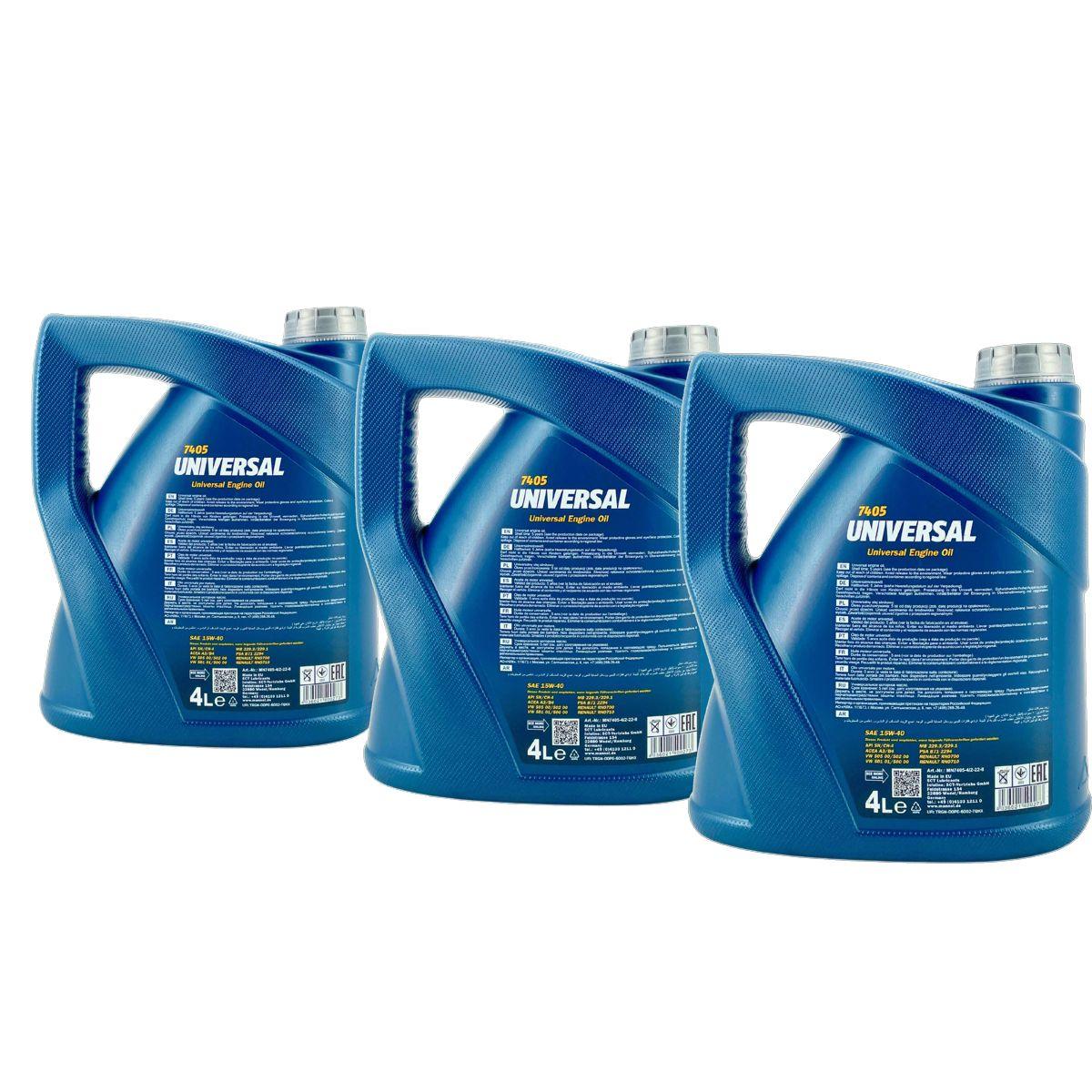 Mannol Universal 15W-40 3x4 Liter