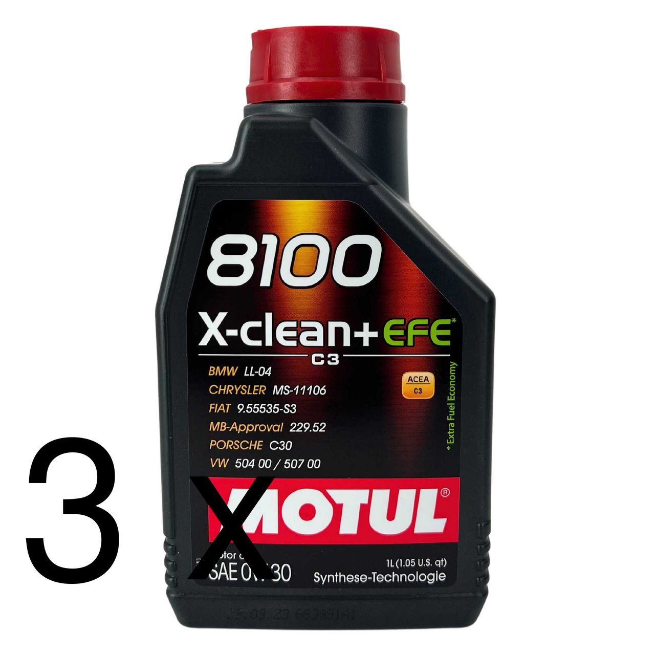 Motul 8100 X-Clean + EFE 0W-30 3x1 Liter