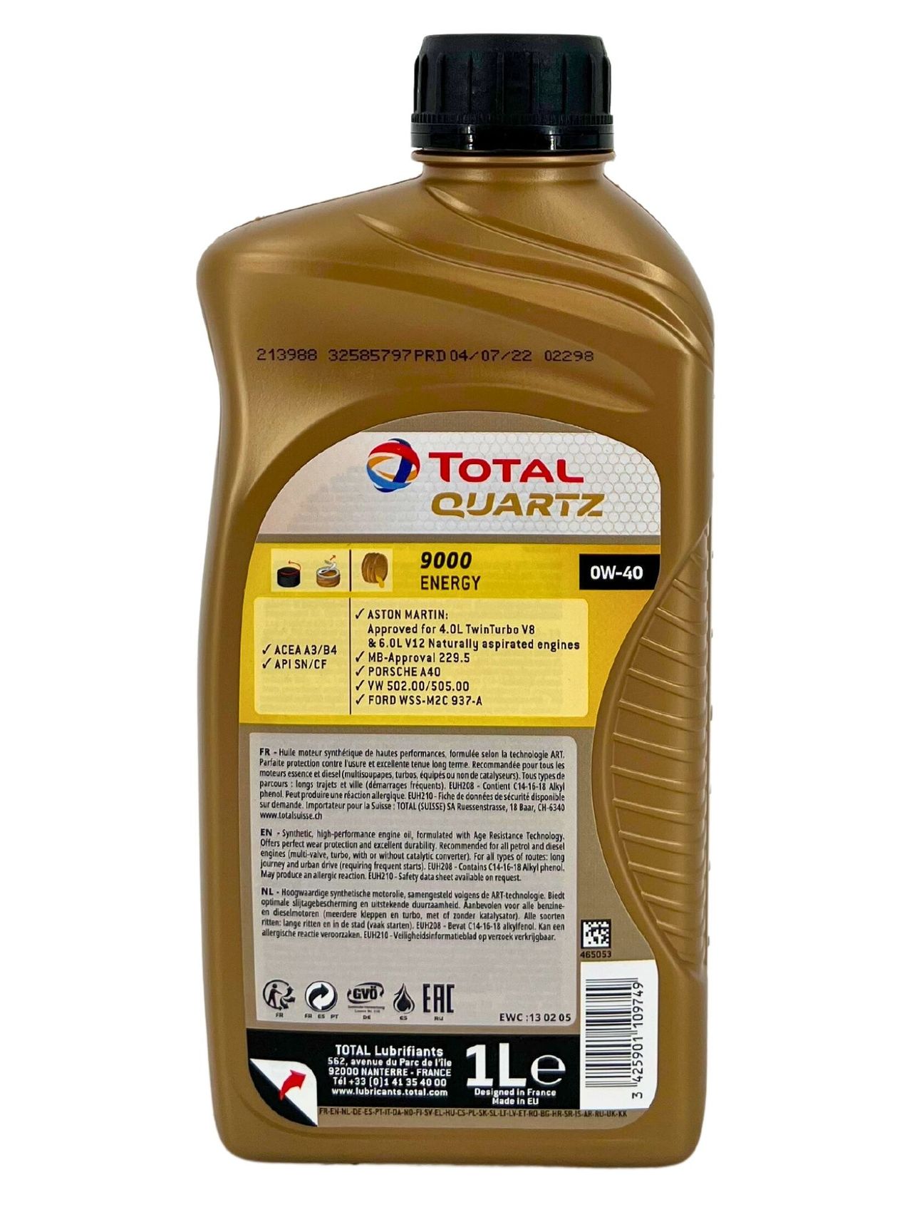 Total Quartz 9000 Energy 0W-40 1 Liter