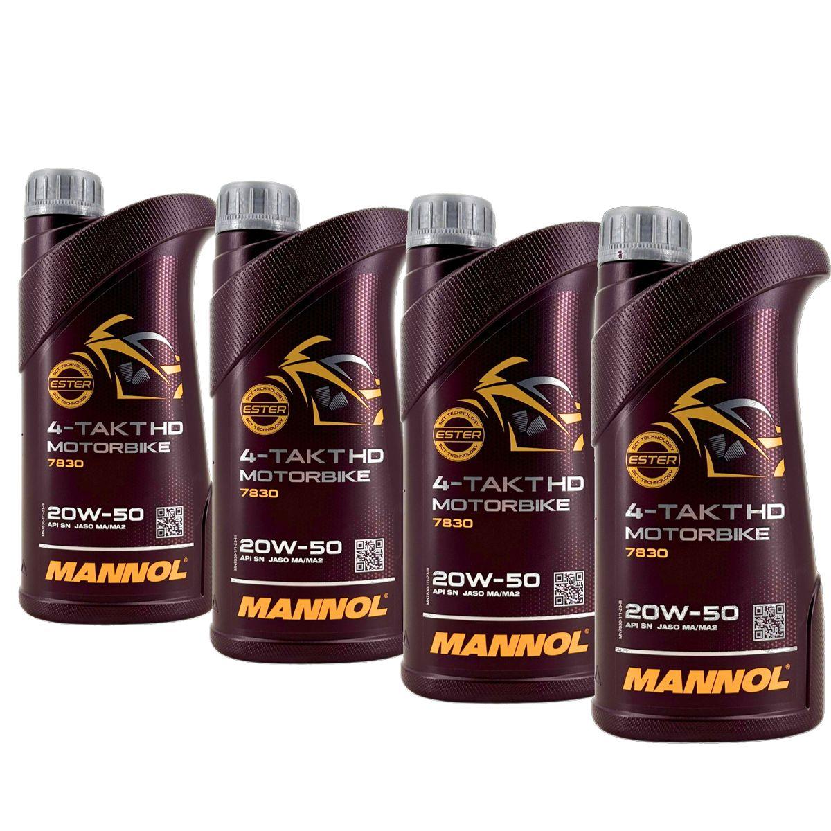 Mannol 4-Takt Motorbike HD 20W-50 4x1 Liter