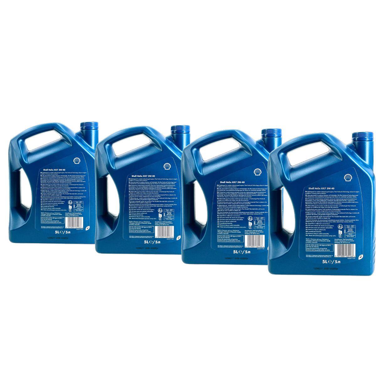 Shell Helix HX7 5W-40 4x5 Liter