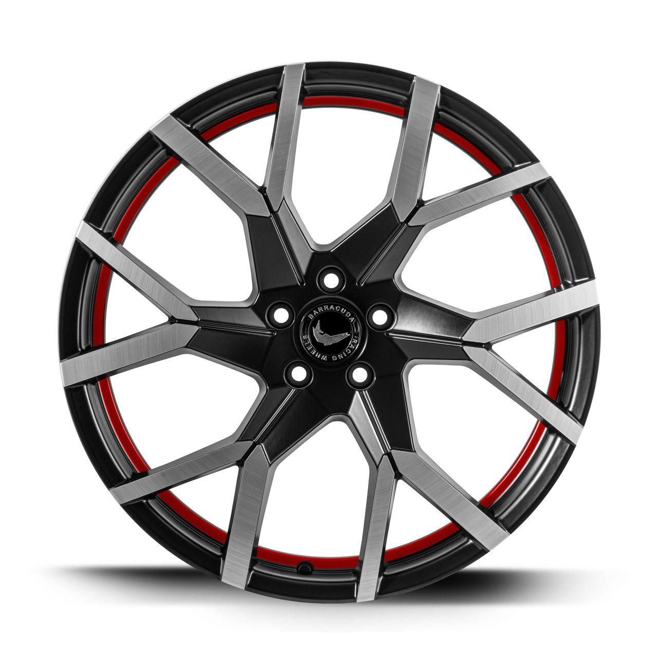 BARRACUDA TZUNAMEE EVO dark Gunmetal brushed undercut Trimline red 8.0Jx18 5x112 ET33