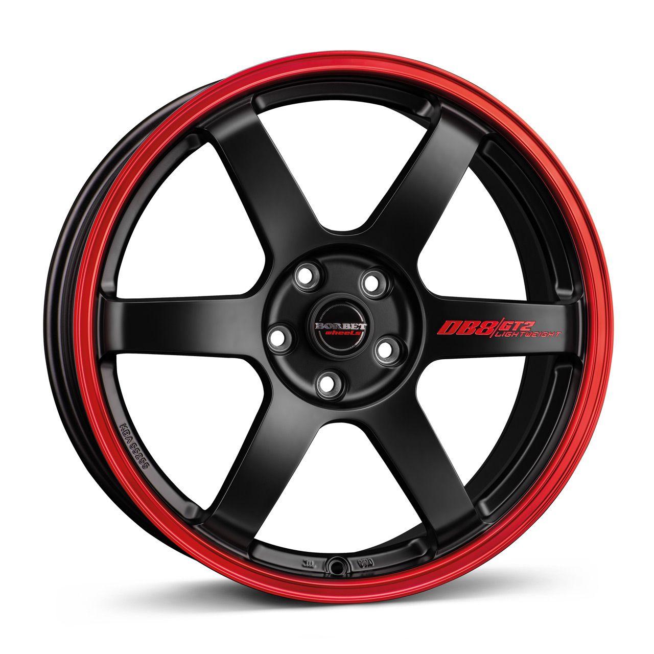 BORBET DESIGN DB8GT2 black matt rim red 8.5Jx18 5x114.3 ET40