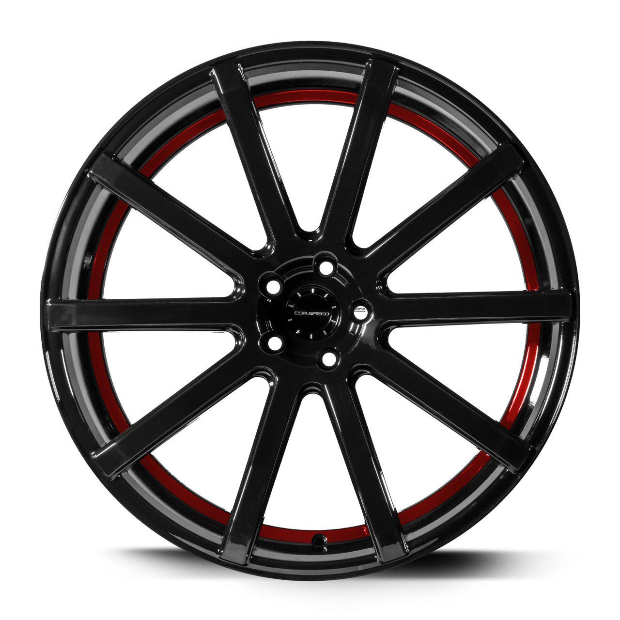 CORSPEED DEVILLE Higloss-Black/ undercut Color Trim rot 9.5Jx22 5x112 ET35