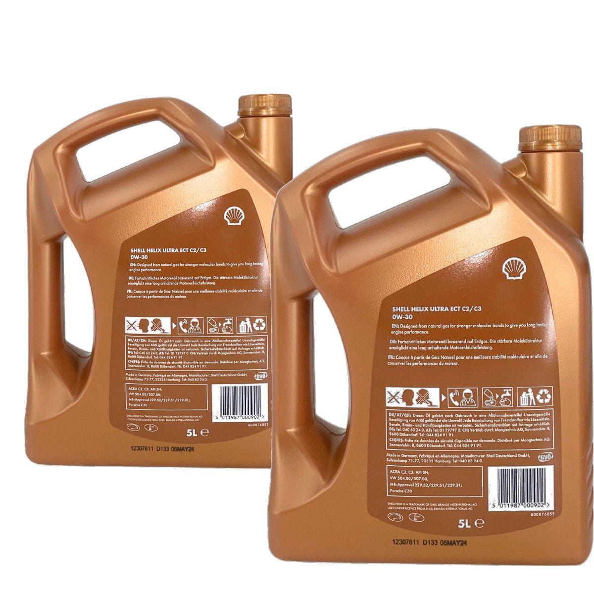 Shell Helix Ultra ECT C2 C3 0W-30 2x5 Liter