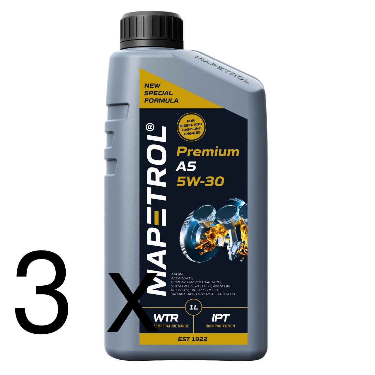 Mapetrol Premium A5 5W-30 3x1 Liter Mapetrol Premium A5 5W-30 3x1 Liter