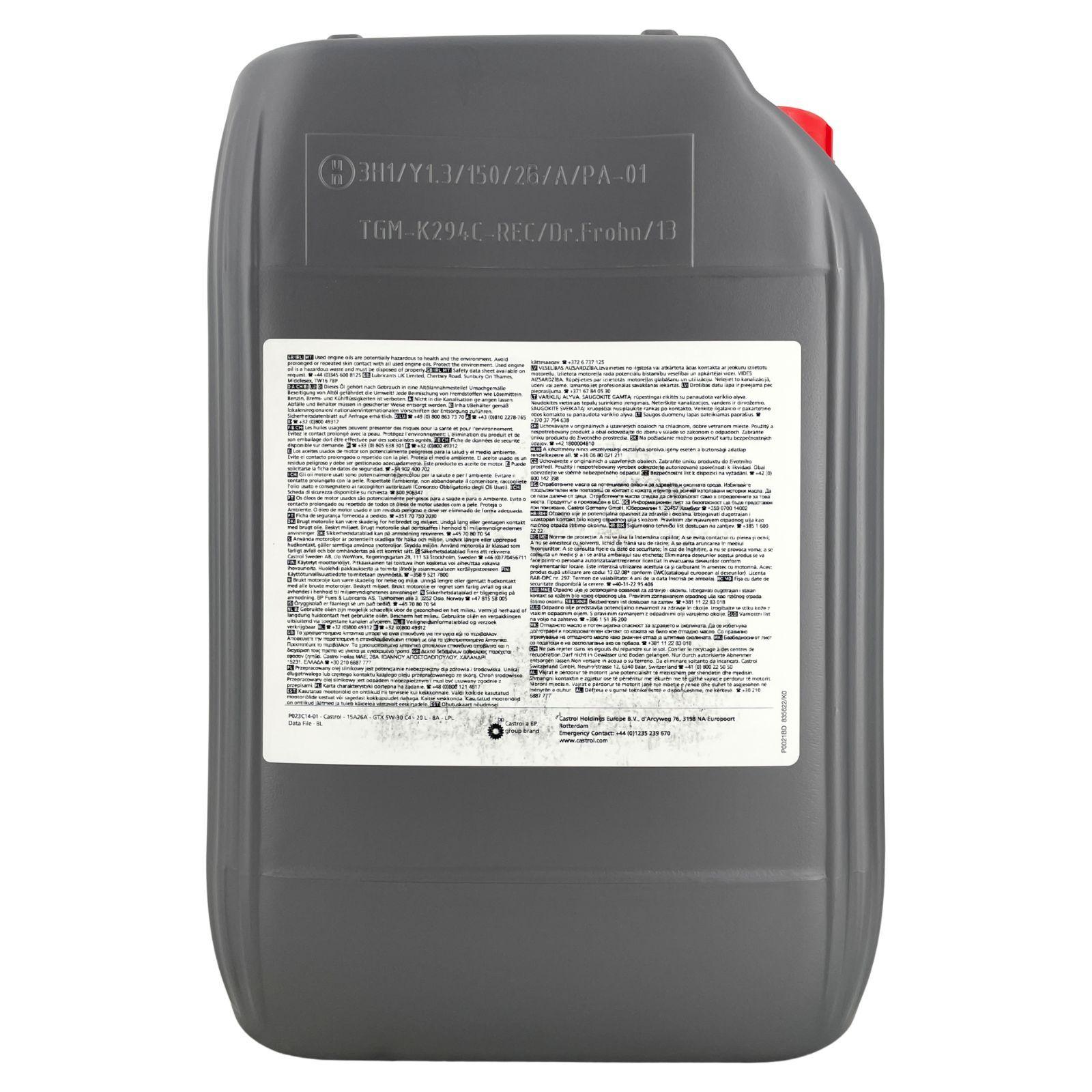 Castrol GTX 5W-30 C4 20 Liter