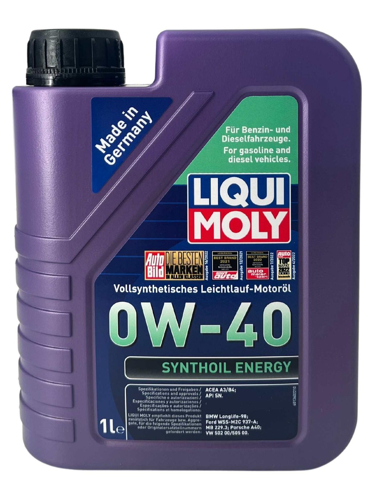 Liqui Moly Synthoil Energy 0W-40 1 Liter Liqui Moly Synthoil Energy 0W-40 1 Liter