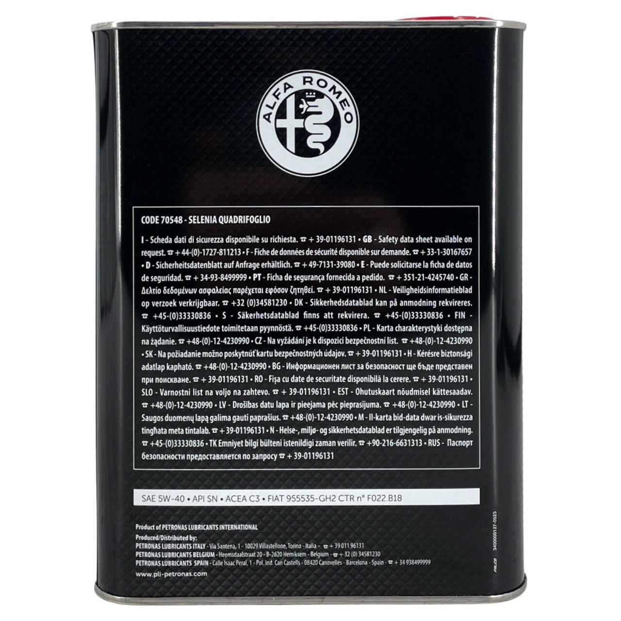 Selenia Quadrifoglio 5W-40 2 Liter
