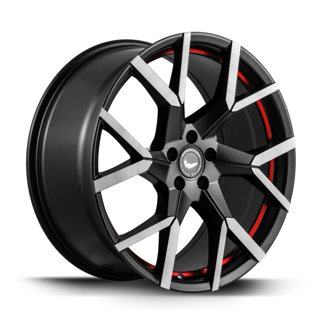 BARRACUDA TZUNAMEE EVO dark Gunmetal brushed undercut Trimline red 9.0Jx20 5x108 ET40
