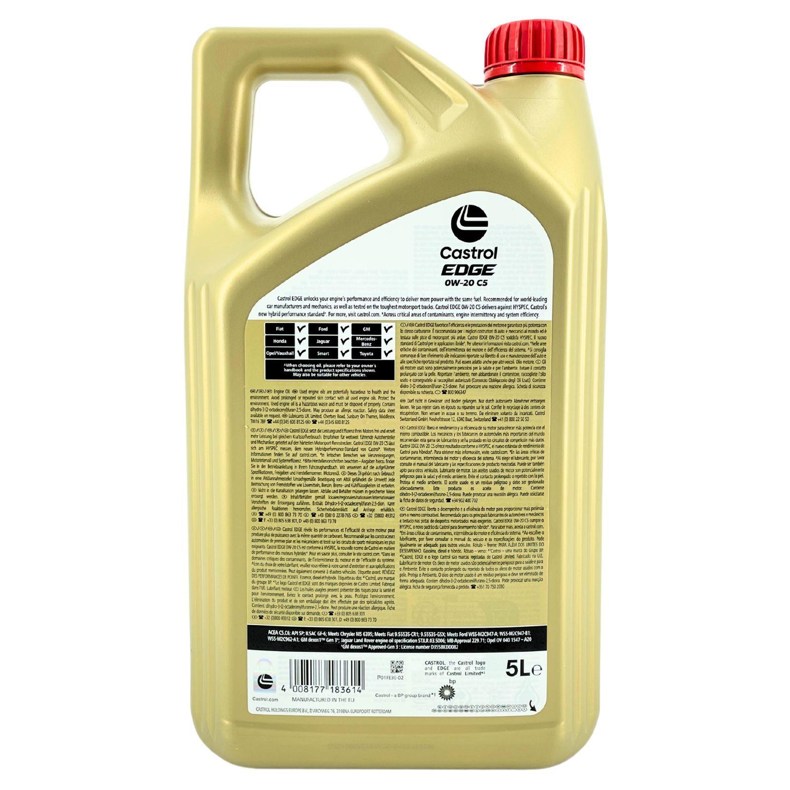Castrol Edge 0W-20 C5 5 Liter