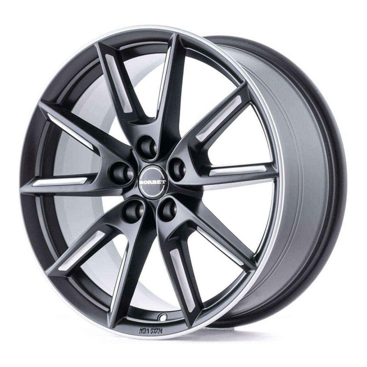 BORBET DESIGN LX19 schwarzmatt poliert mit Edelstahlring 8.0Jx19 5x112 ET40