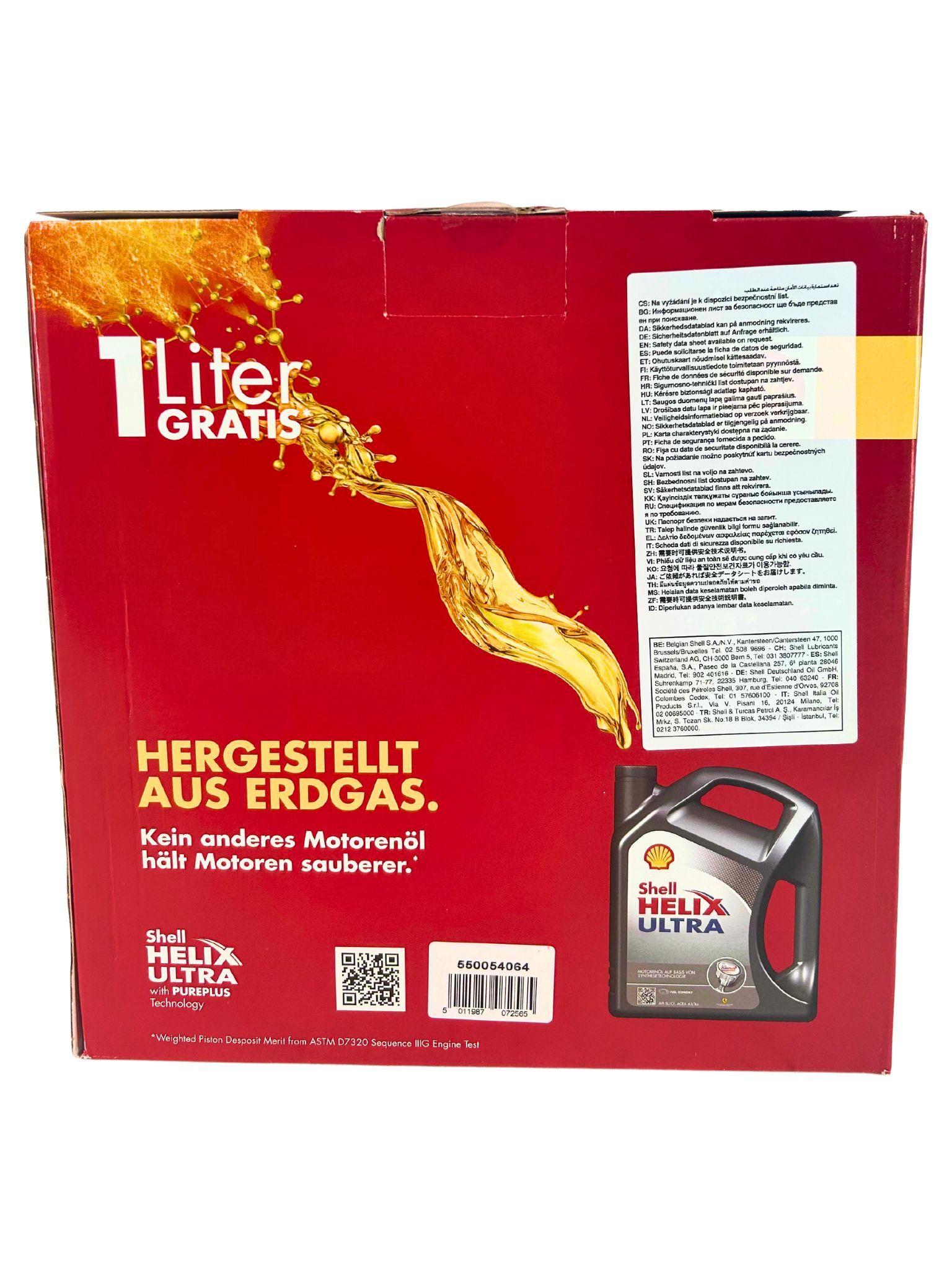 Shell Helix Ultra ECT C2 C3 0W-30 5 Liter + 1 Liter GRATIS