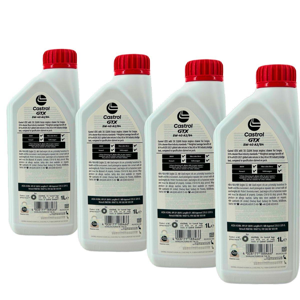 Castrol GTX 5W-40 A3/B4 4x1 Liter