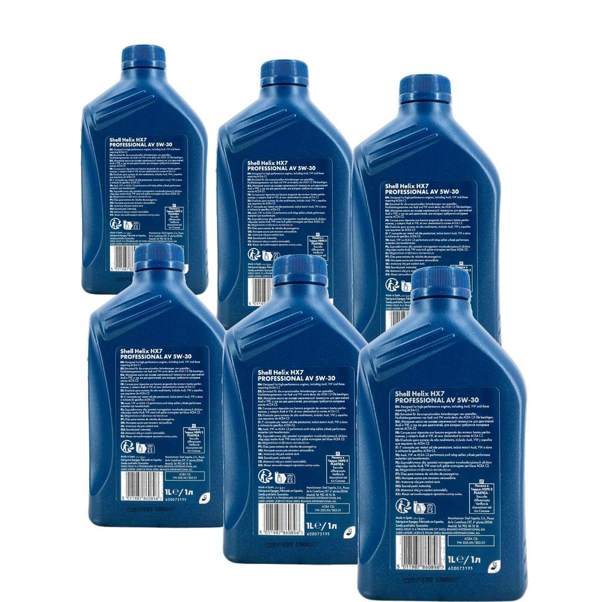 Shell Helix HX7 Professional AV 5W-30 6x1 Liter