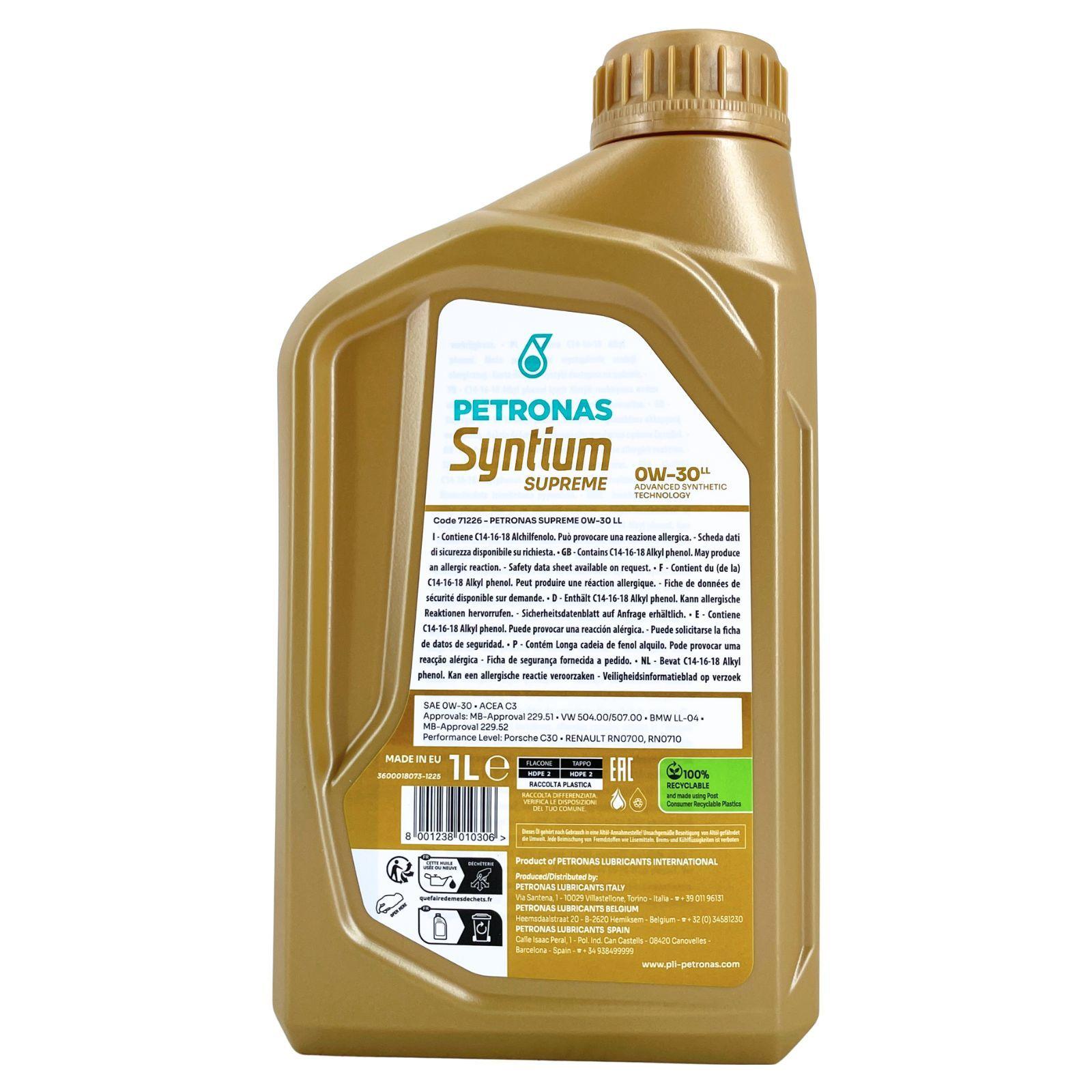 Petronas Syntium Supreme LL 0W-30 1 Liter