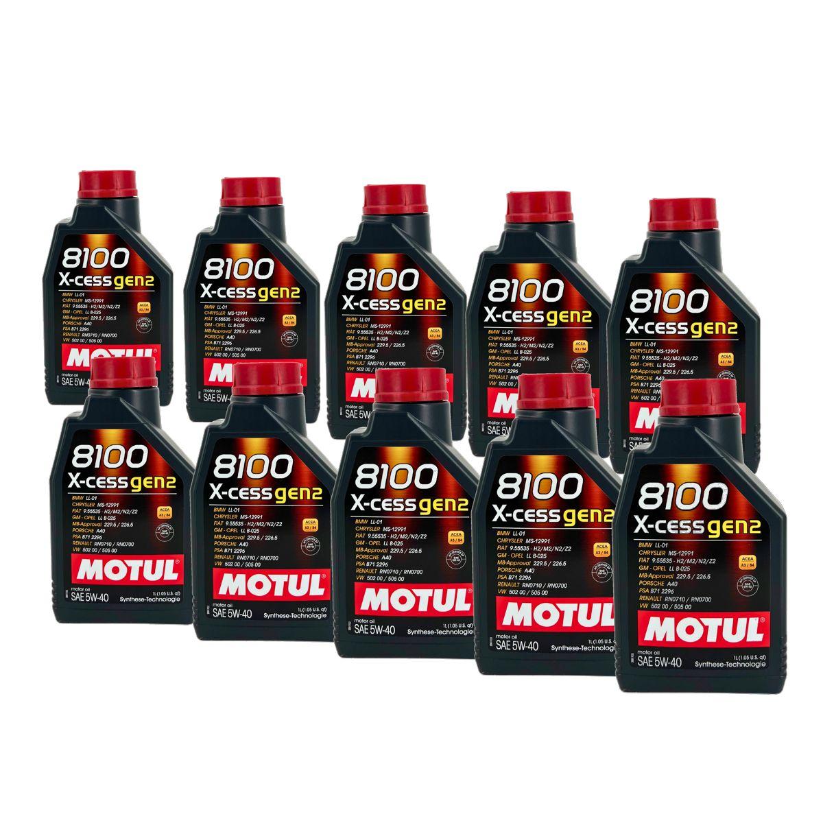 Motul 8100 X-cess GEN2 5W-40 10x1 Liter