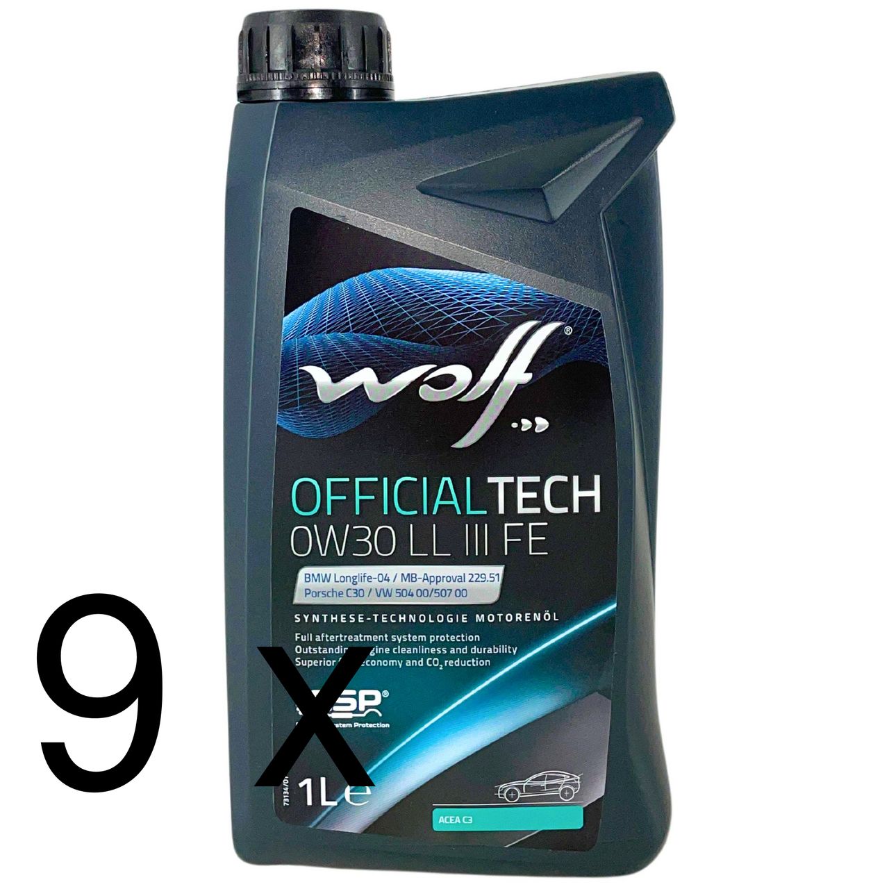 Wolf OfficialTech 0W-30 LL III FE 9x1 Liter
