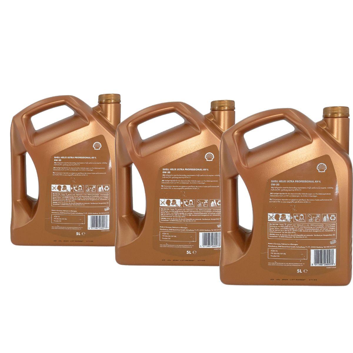 Shell Helix Ultra Professional AV-L 0W-30 3x5 Liter