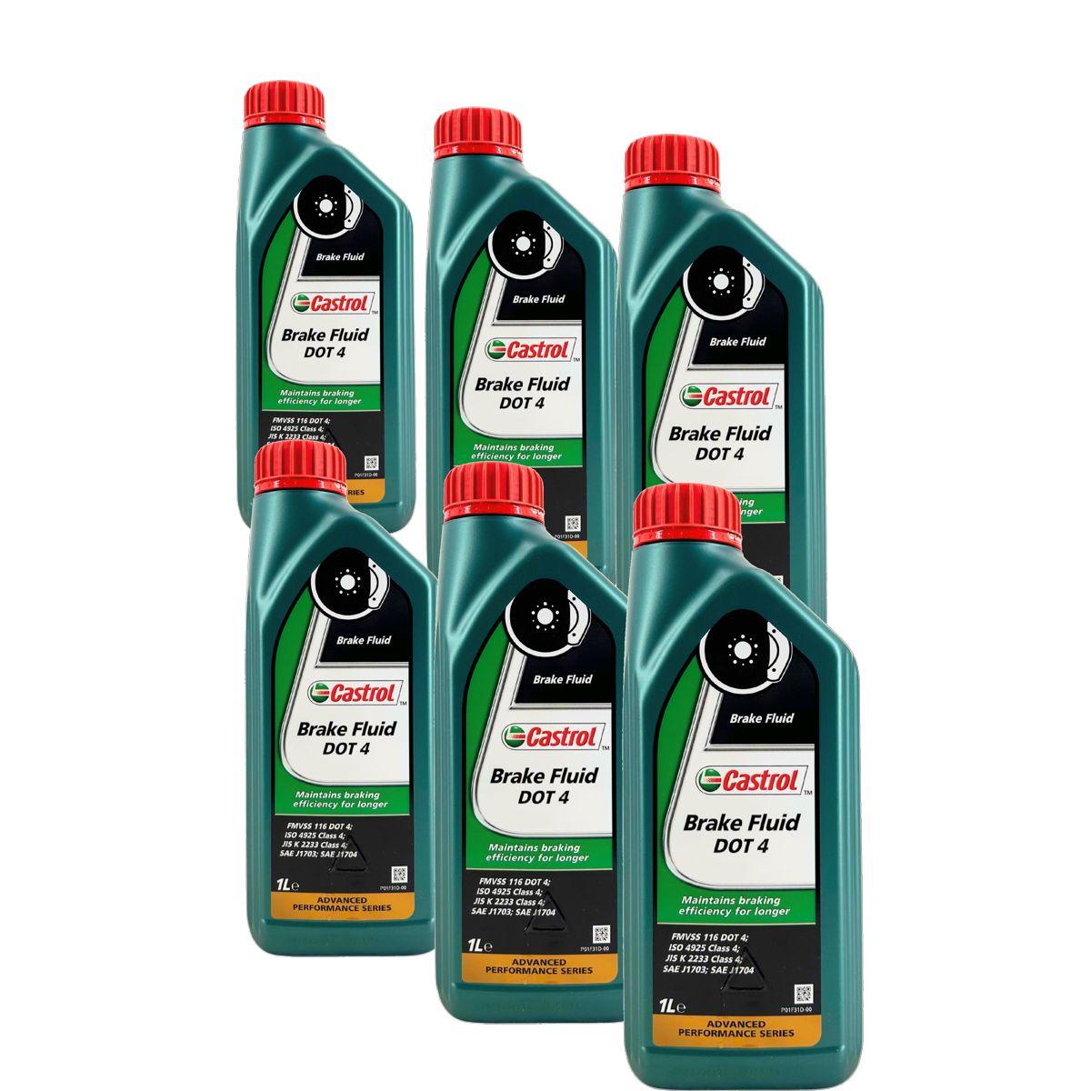Castrol Brake Fluid DOT 4 Bremsflüssigkeit 6x1 Liter