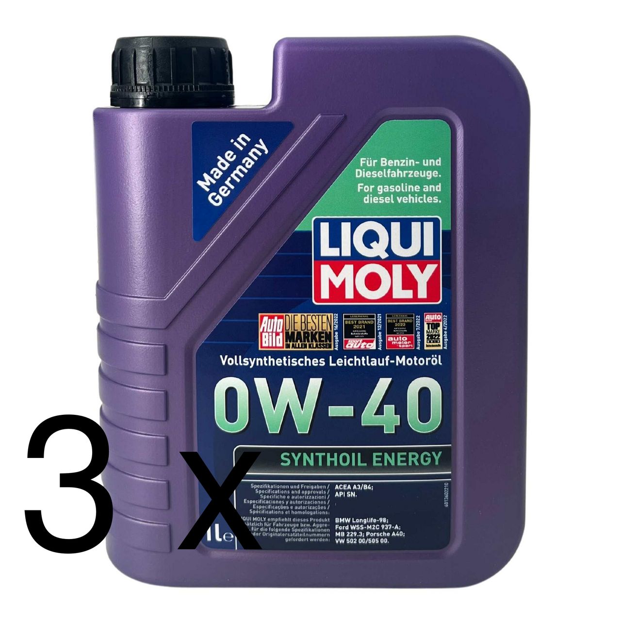 Liqui Moly Synthoil Energy 0W-40 3x1 Liter