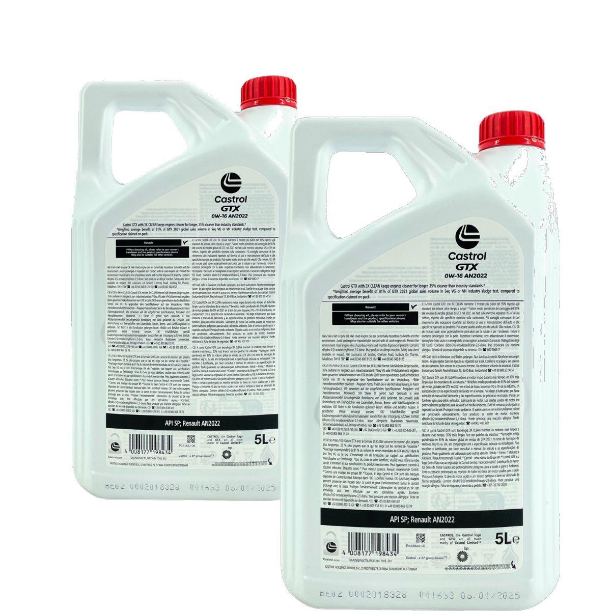 Castrol GTX 0W-16 AN2022 2x5 Liter