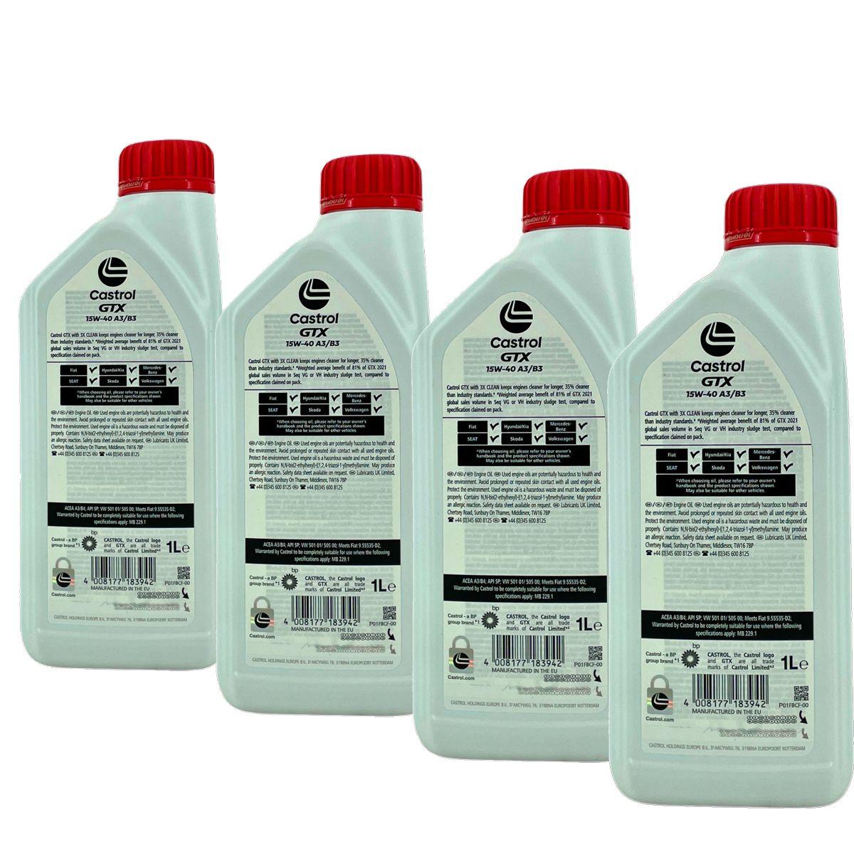 Castrol GTX 15W-40 A3/B3 4x1 Liter