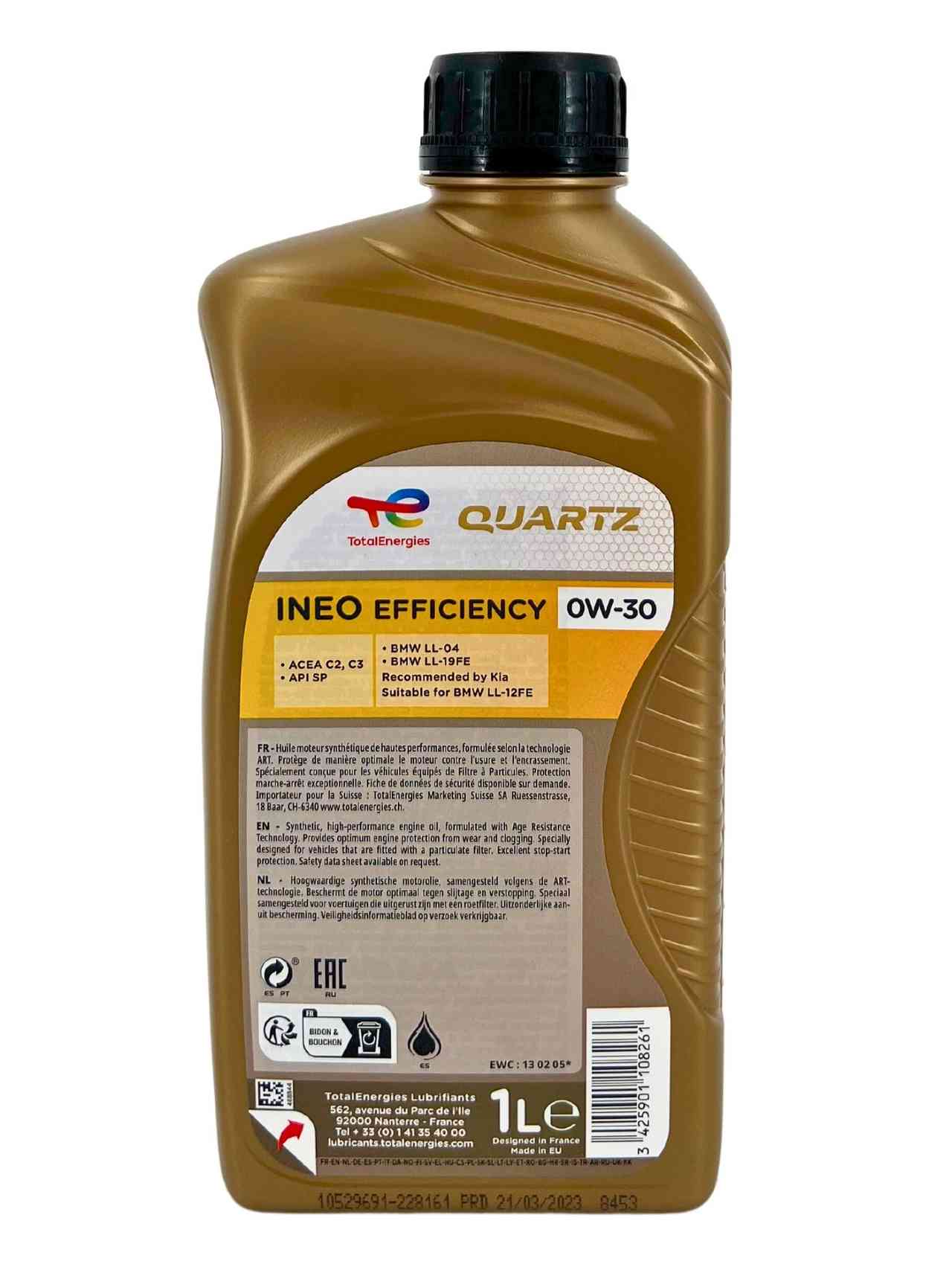 Total Quartz Ineo Efficiency 0W-30 1 Liter